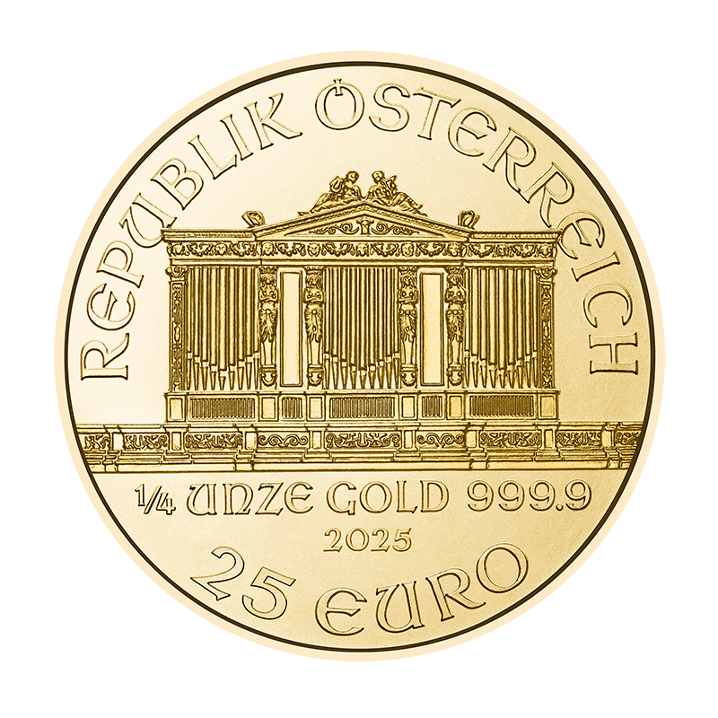 14-oz-vienna-philharmonic-2025-gold-coin 1/4 унция (7.77 гр.) златна монета Виенска Филхармония - Image 1