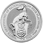 1 унция (31.1 гр.) платинена монета Зверове на Тюдорите Greyhound of Richmond
