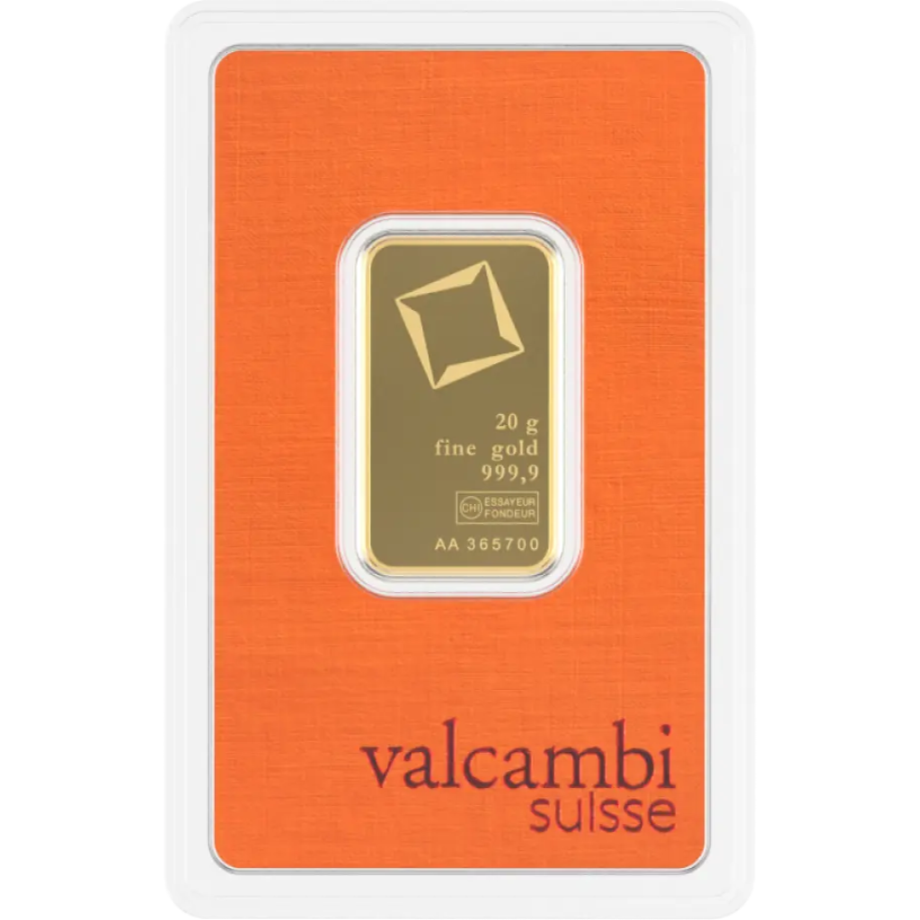 Untitled design (1) 20 грама златно кюлче Valcambi - Image 1