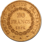 6.45 гр. златна монета 20 Френски Франка Гениус 1871-1898 - Image 2