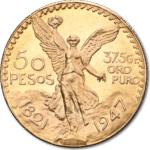 41.67 гр. Златна Монета 50 Мексикански Песо 1821-1947