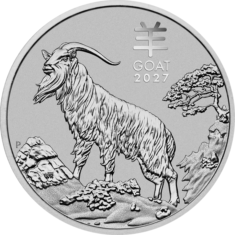 1-oz-lunar-iii-goat-platinum-coin-2027_Csg-ded2861b66b6ae7f32478eb6ddb5b4db@2x 1 унция (31.1 гр.) платинена монета Лунар Козел - Image 1